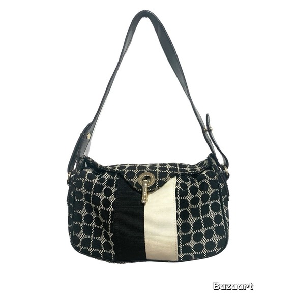kate spade new york Handbags - Kate Spade Shoulder handbag Black And White Fabric Patent Leather Strap